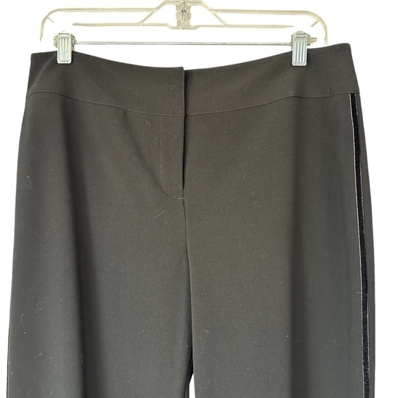 Max Studio Black Flat Front Tuxedo Pants, Velvet Side Stripe, size 8 - Picture 7 of 12